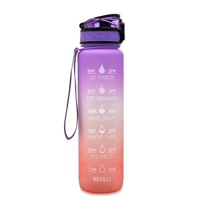 Motivational Water Bottle with Time Markers – Perfect for Daily Hydration and Fitness Goals