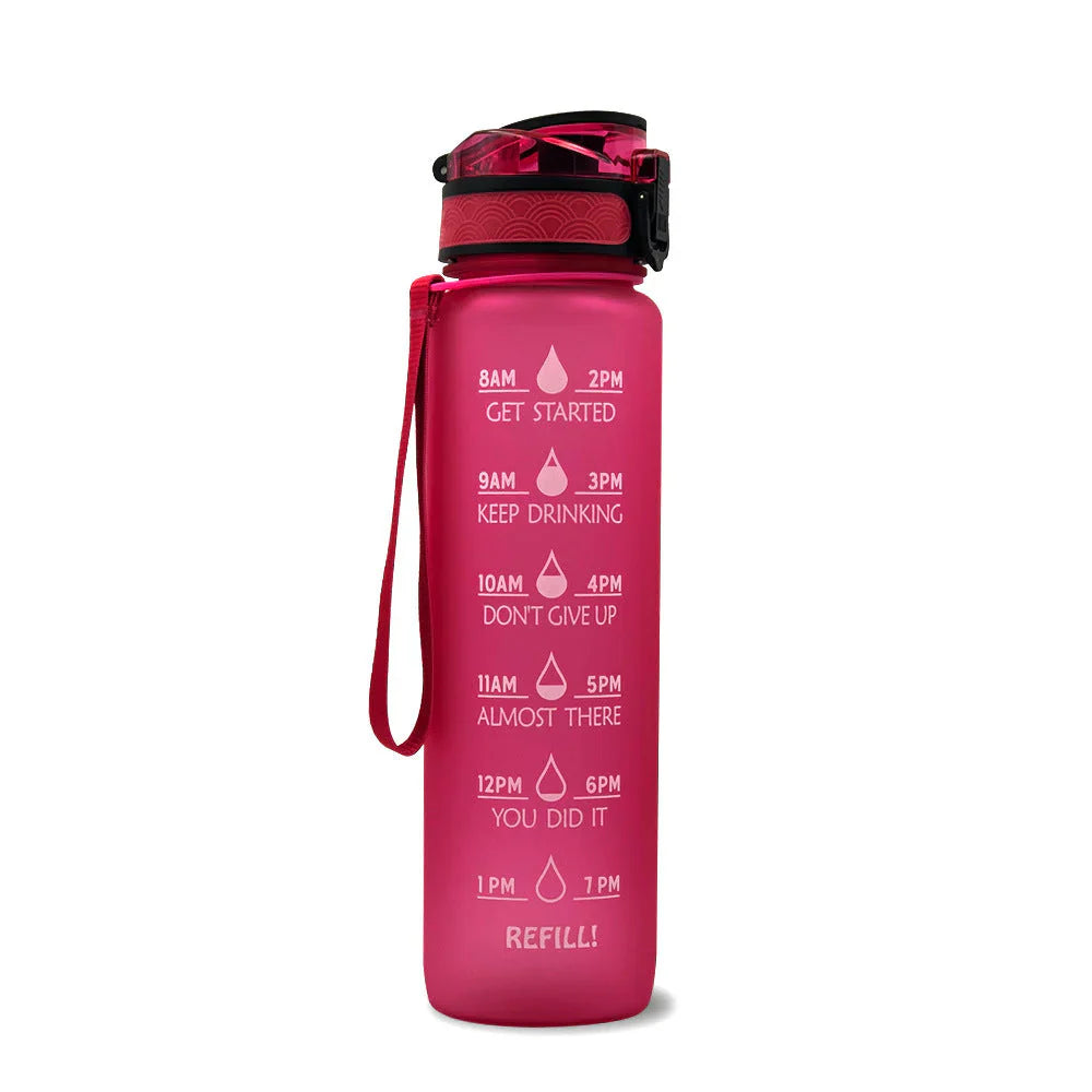 Motivational Water Bottle with Time Markers – Perfect for Daily Hydration and Fitness Goals