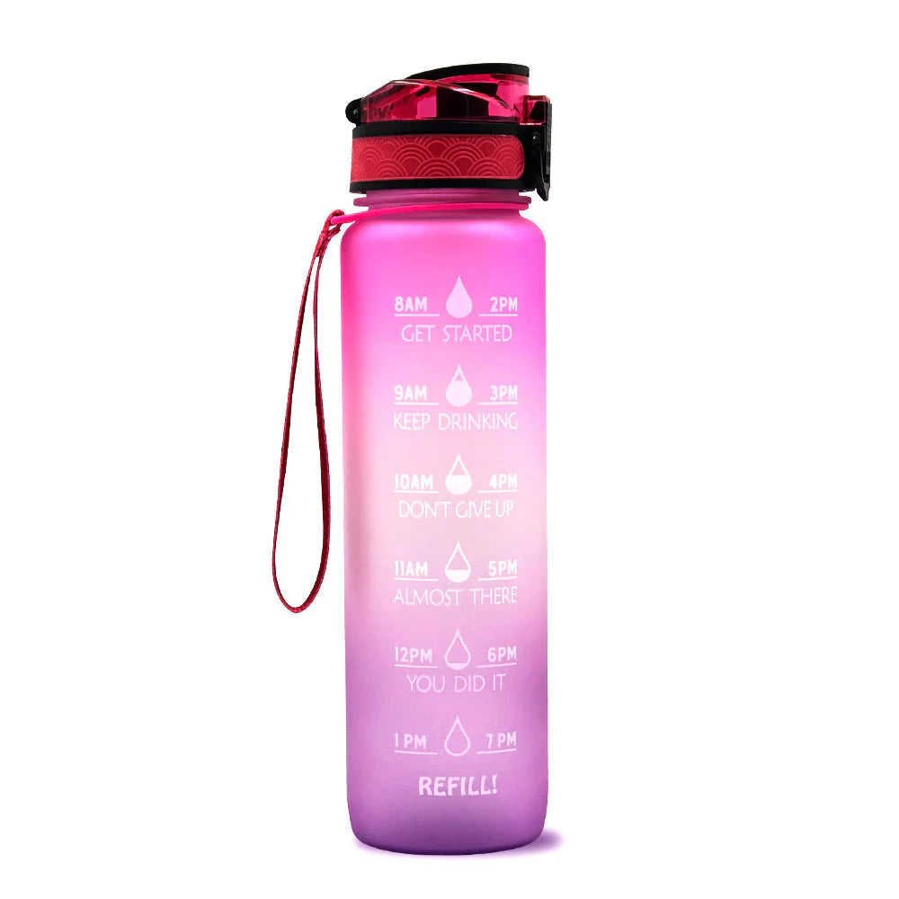Motivational Water Bottle with Time Markers – Perfect for Daily Hydration and Fitness Goals