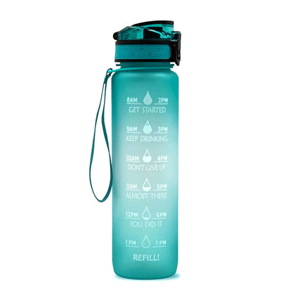 Motivational Water Bottle with Time Markers – Perfect for Daily Hydration and Fitness Goals