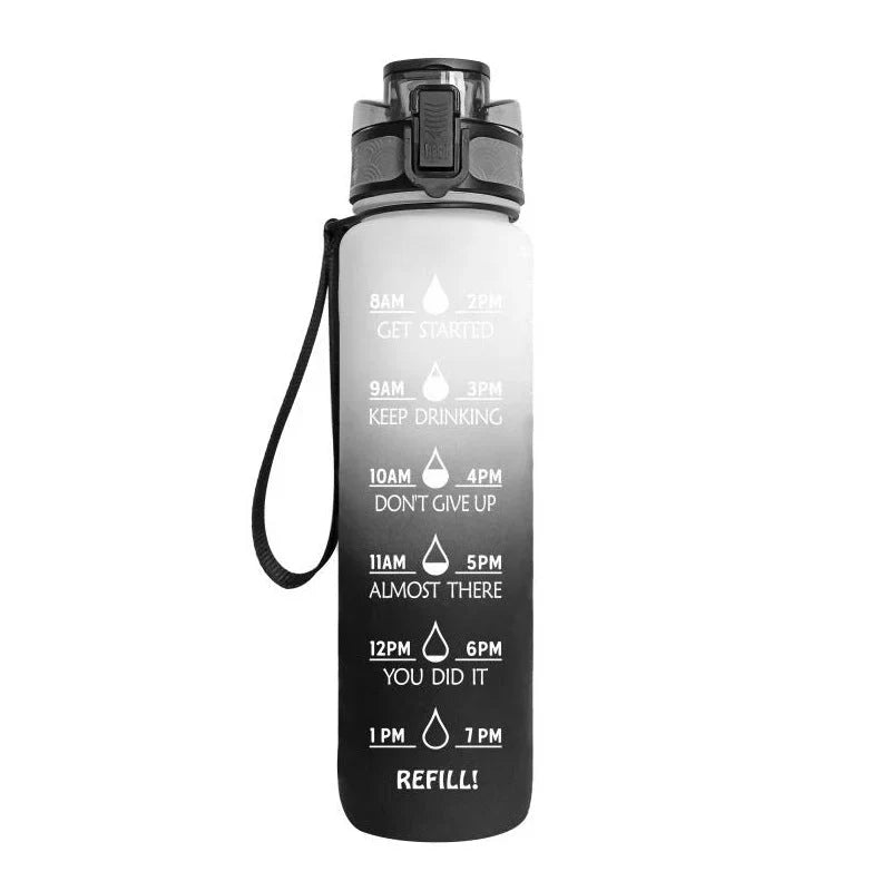 Motivational Water Bottle with Time Markers – Perfect for Daily Hydration and Fitness Goals