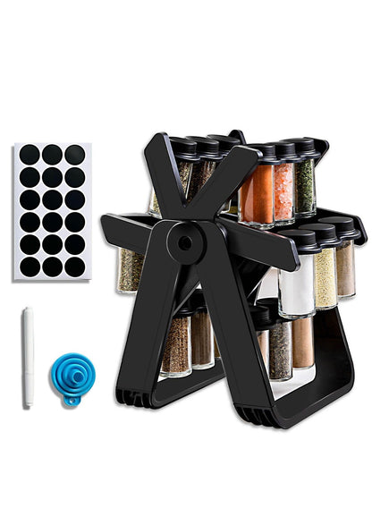 360° Spice Rack with Holder System – Rotating Organizer for Quick Seasoning While Cooking