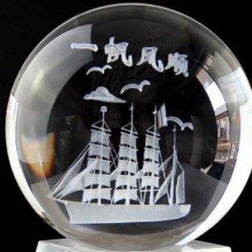 Glowing moon crystal ball with galaxy effect