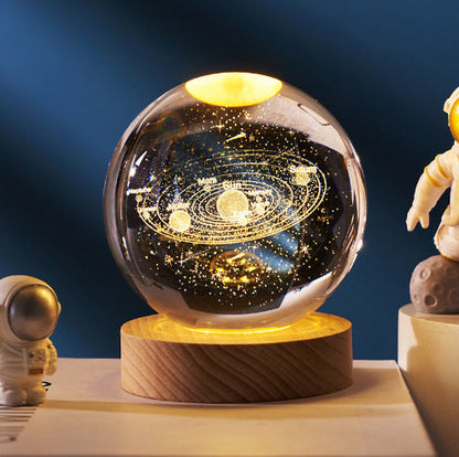 Glowing moon crystal ball with galaxy effect