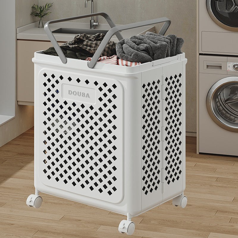 Laundry Basket with Wheels and Foldable Design