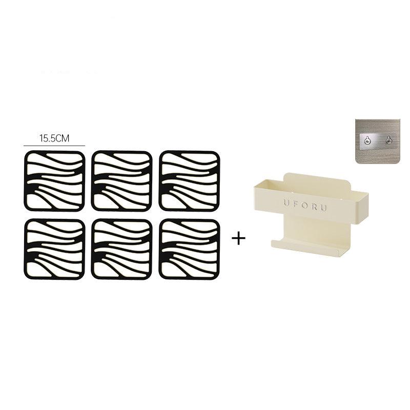 Non-Slip Silicone Coasters with Wave Pattern (Set of 6)
