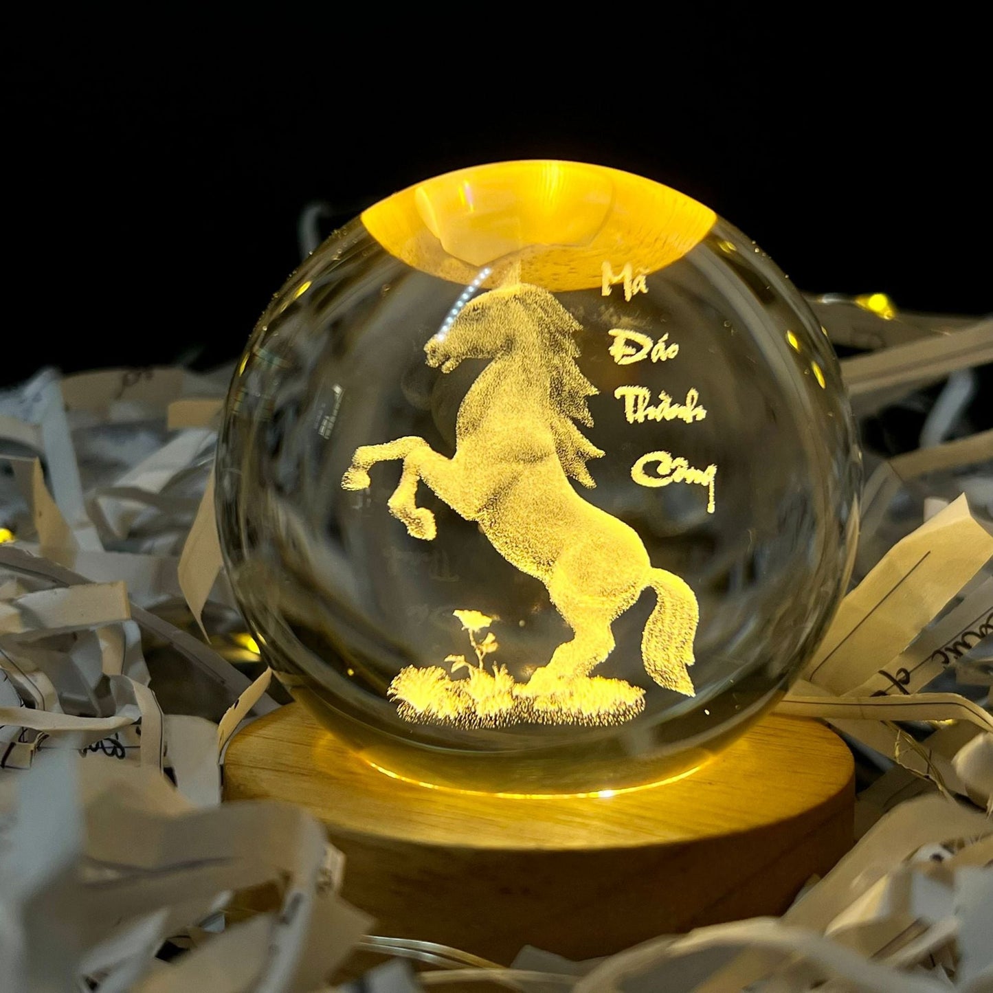 Glowing moon crystal ball with galaxy effect