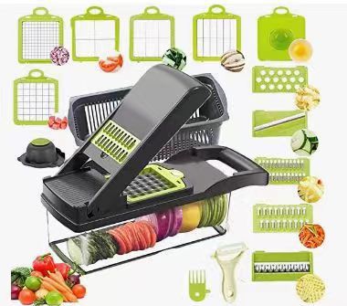 Multifunctional 18-in-1 Vegetable Cutter with Collection Container