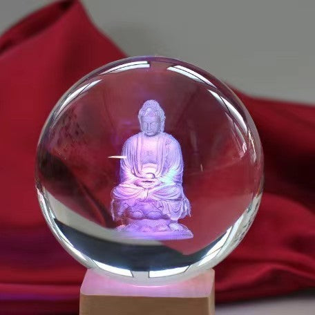 Glowing moon crystal ball with galaxy effect