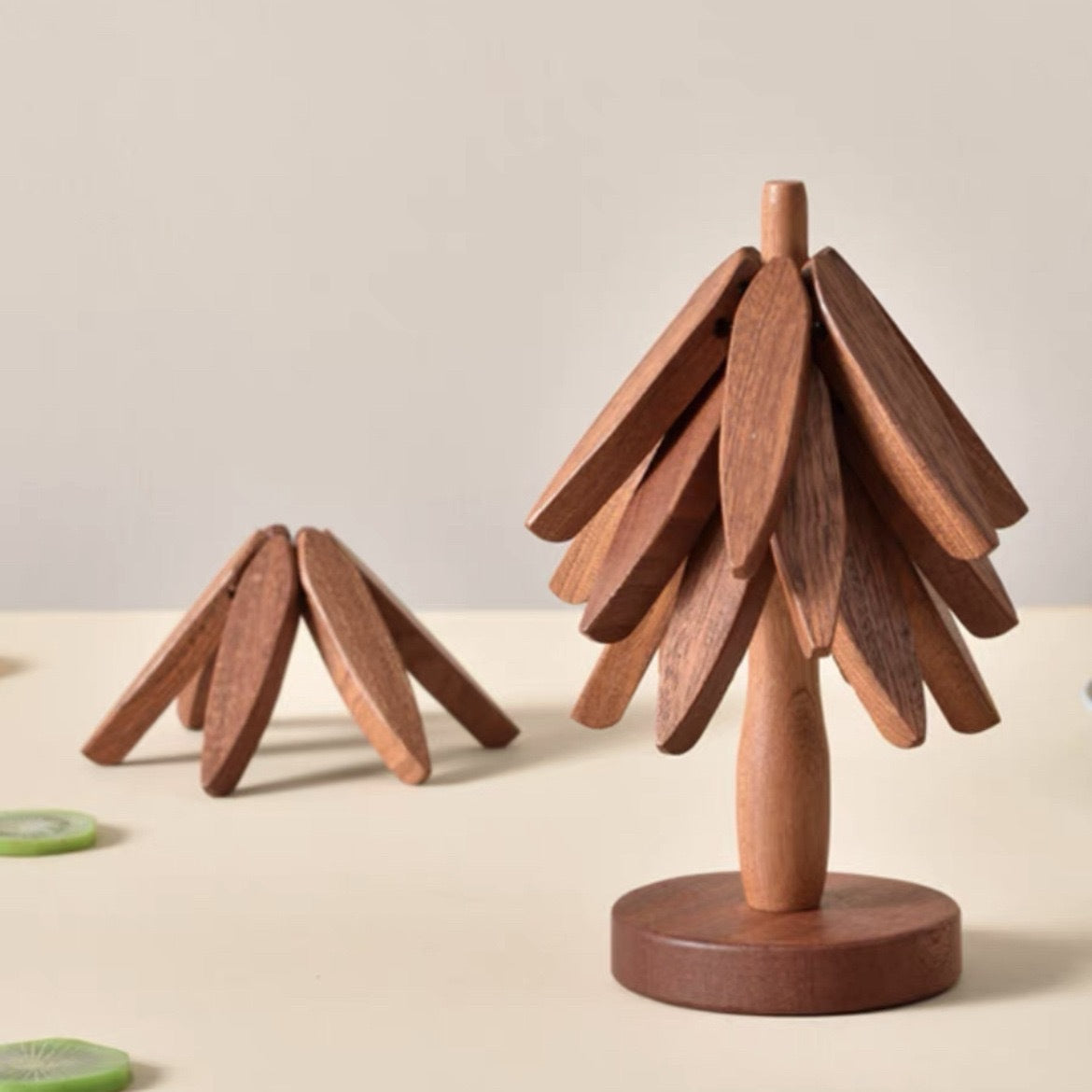 Elegant Wooden-Design Coasters for Decorative Table Care
