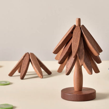 Elegant Wooden-Design Coasters for Decorative Table Care