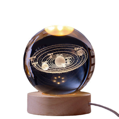 Glowing moon crystal ball with galaxy effect