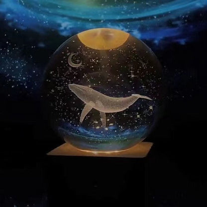 Glowing moon crystal ball with galaxy effect