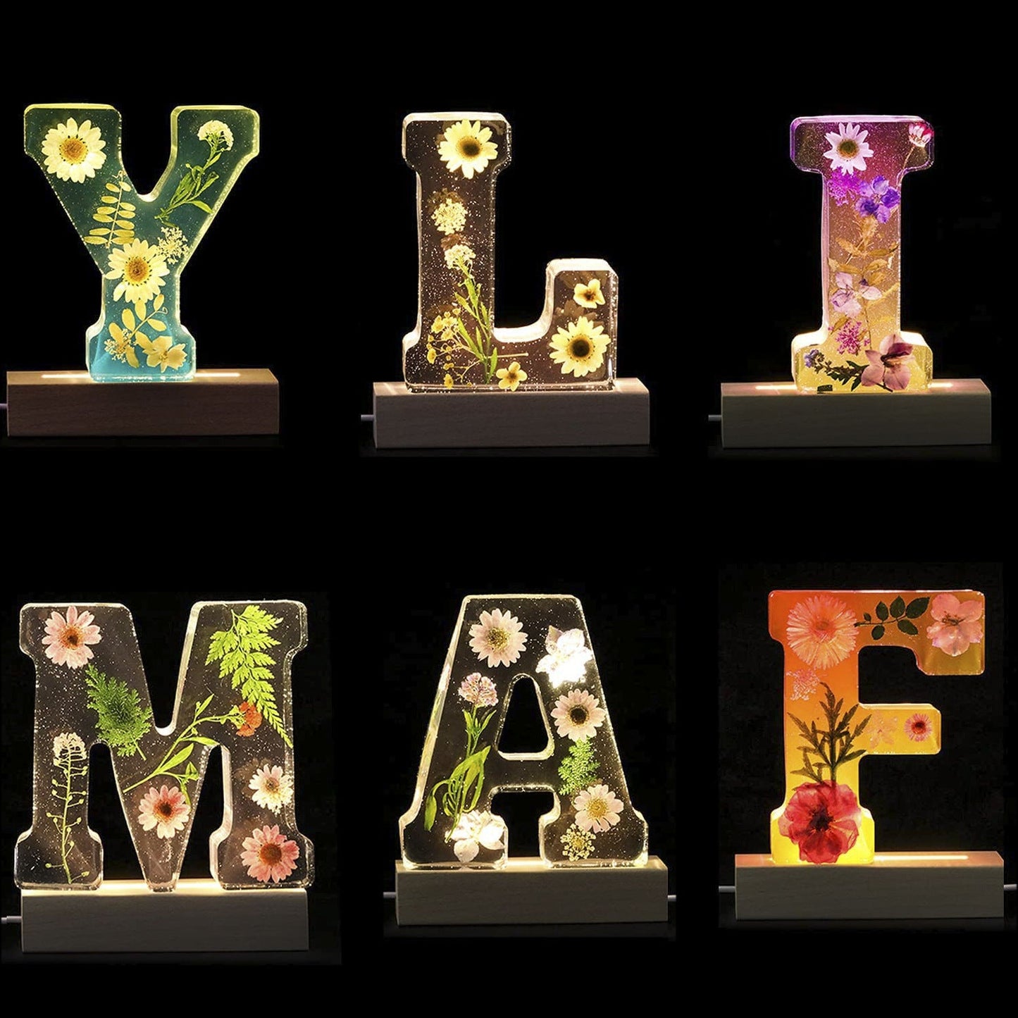 Colorful LED Letters with Flowers