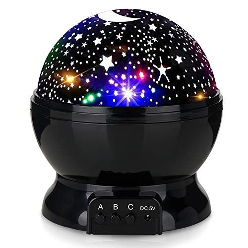 Star projection night light for a calming atmosphere
