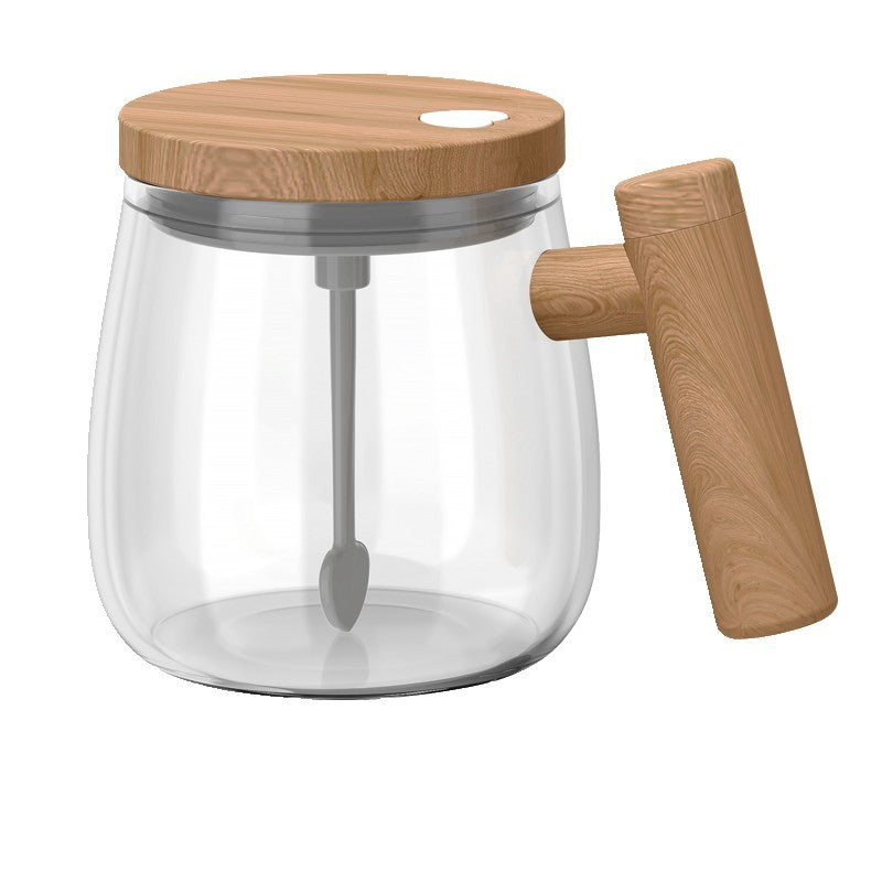 Innovative 2-in-1 Mixer Cup with Wooden Handle