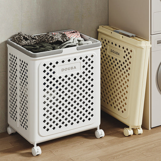 Laundry Basket with Wheels and Foldable Design