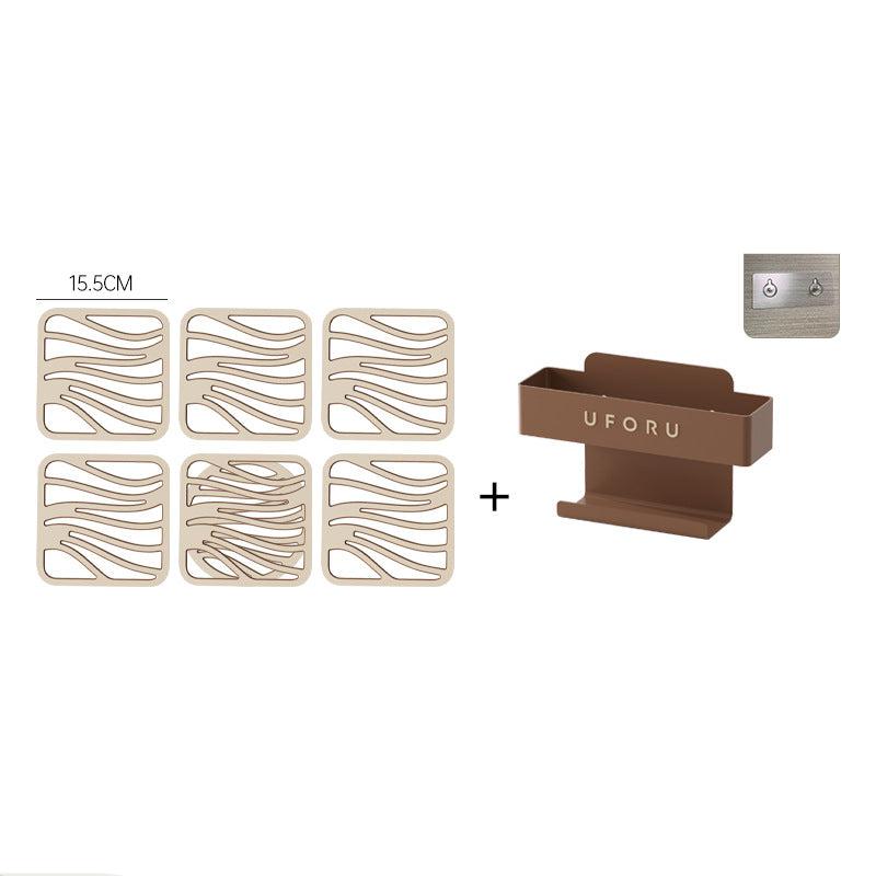 Non-Slip Silicone Coasters with Wave Pattern (Set of 6)