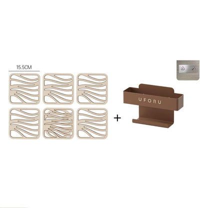 Non-Slip Silicone Coasters with Wave Pattern (Set of 6)