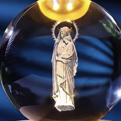 Glowing moon crystal ball with galaxy effect