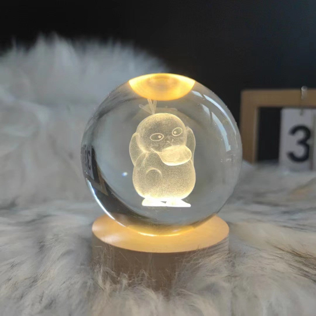 Glowing moon crystal ball with galaxy effect