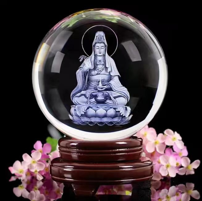 Glowing moon crystal ball with galaxy effect