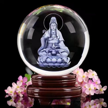 Glowing moon crystal ball with galaxy effect