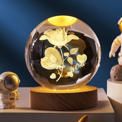 Glowing moon crystal ball with galaxy effect
