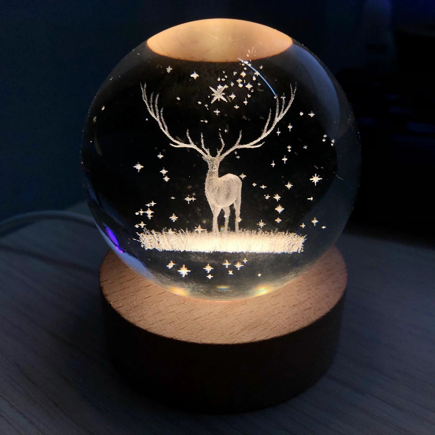 Glowing moon crystal ball with galaxy effect