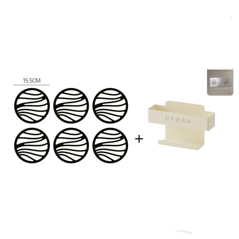 Non-Slip Silicone Coasters with Wave Pattern (Set of 6)