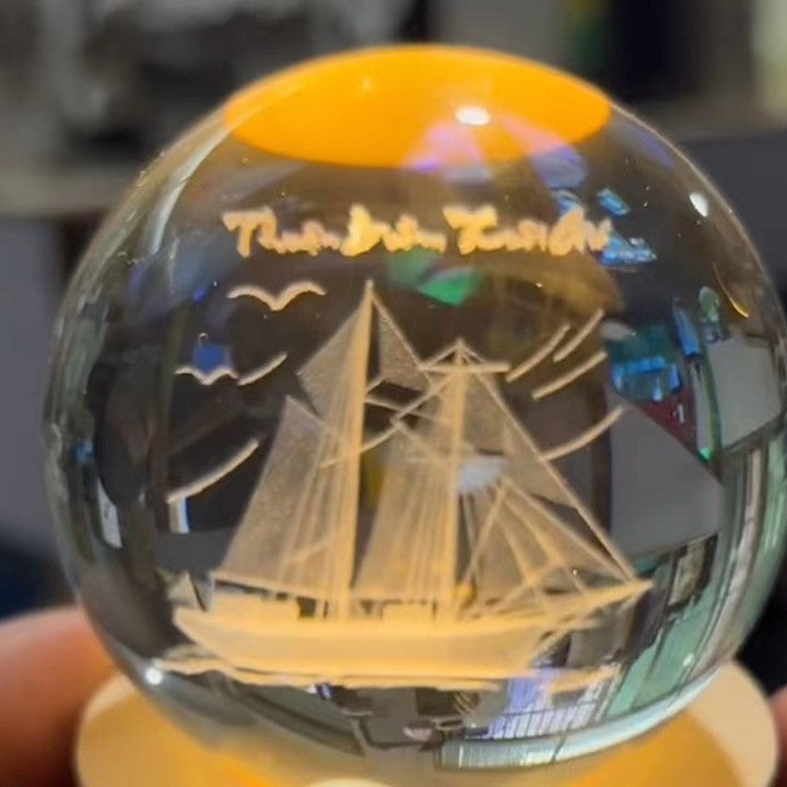 Glowing moon crystal ball with galaxy effect