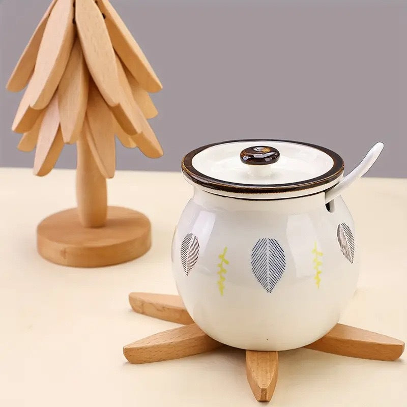 Elegant Wooden-Design Coasters for Decorative Table Care