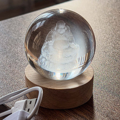 Glowing moon crystal ball with galaxy effect