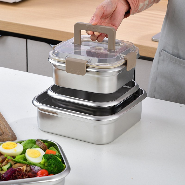 Stainless Steel Food Storage Box 1600ml, Portable Lunch Box