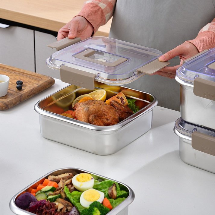 Stainless Steel Food Storage Box 1600ml, Portable Lunch Box