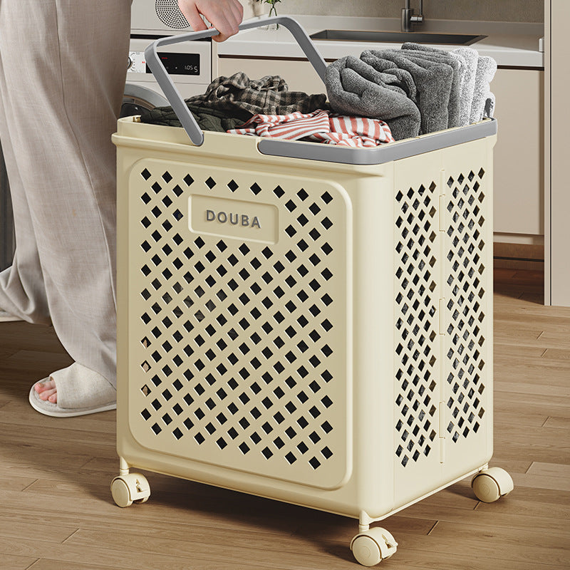 Laundry Basket with Wheels and Foldable Design