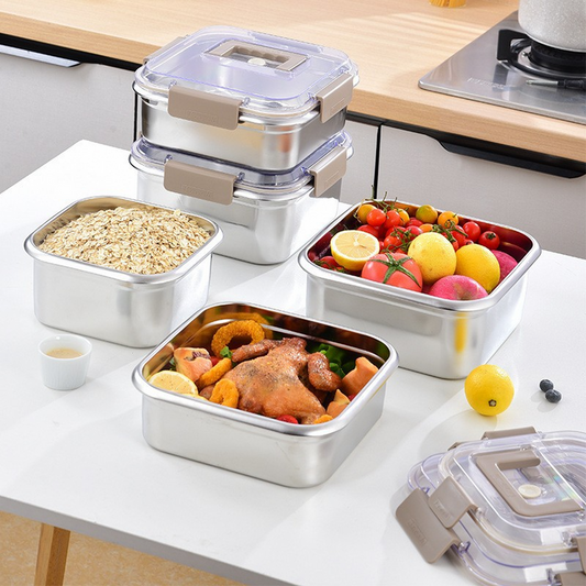Stainless Steel Food Storage Box 1600ml, Portable Lunch Box