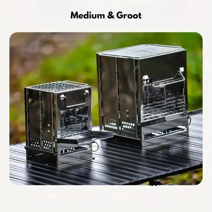 Foldable Stainless Steel Camping Stove – Compact Wood-Burning Stove for Outdoor Adventures