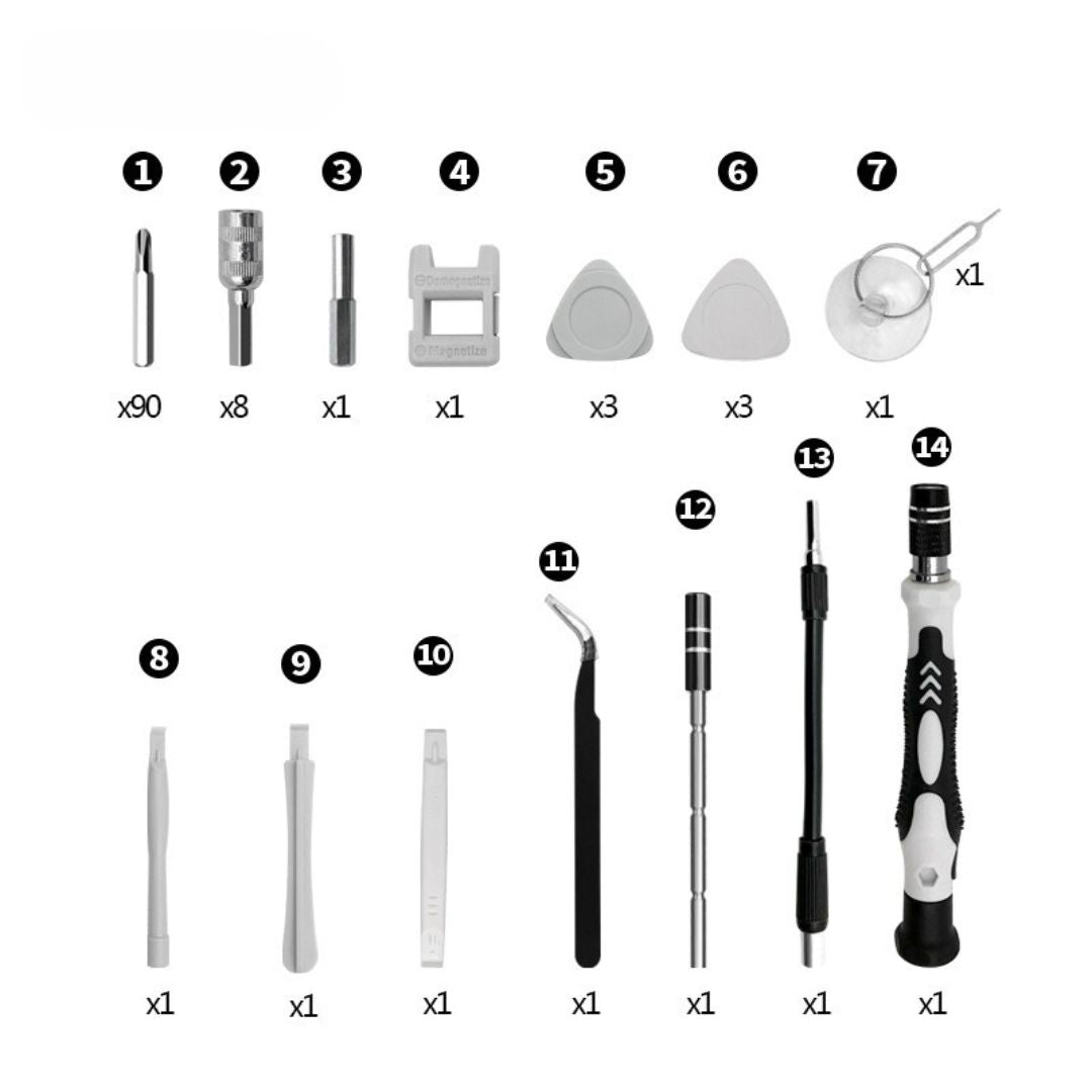 Professional 115-in-1 Tool Kit for Smartphone, Laptop, and PC Repairs