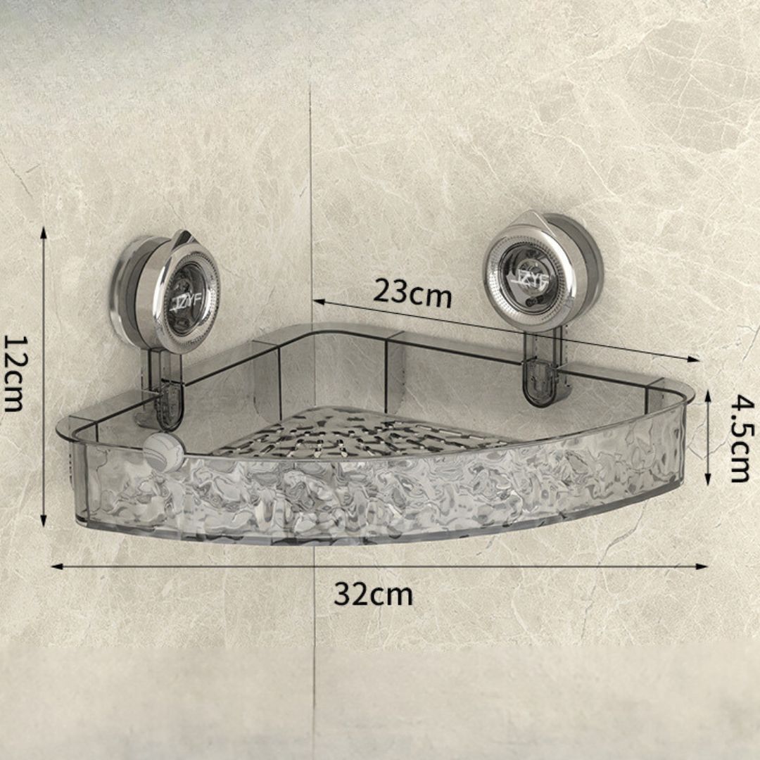 Corner Shelf with Suction Cup for Easy Bathroom Installation