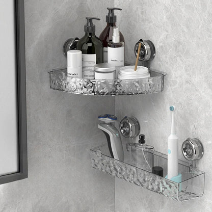 Corner Shelf with Suction Cup for Easy Bathroom Installation