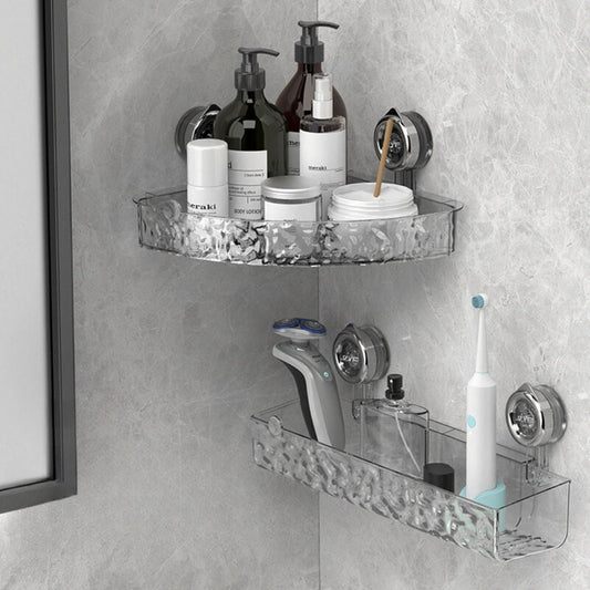 Corner Shelf with Suction Cup for Easy Bathroom Installation