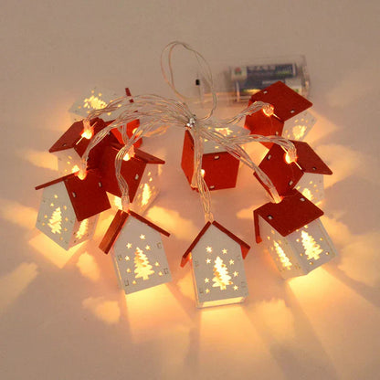 Decorative Wooden Houses with LED Lights for a Festive Christmas Atmosphere