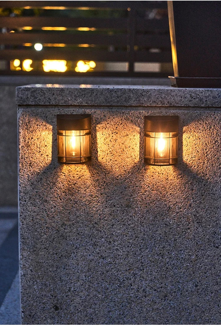 LED Outdoor Wall Light with Glass Grid – Weatherproof Garden Lamp for Patio, Balcony, and Entrance Area