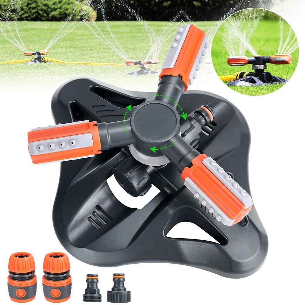 3-Arm Rotating Garden Sprinkler – Efficient Watering Solution for Lawns and Gardens