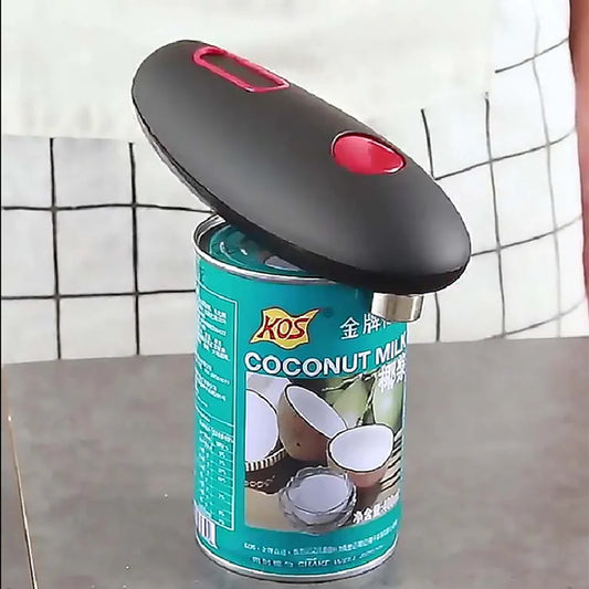 Can Opener with One-Button Control and Ergonomic Handle