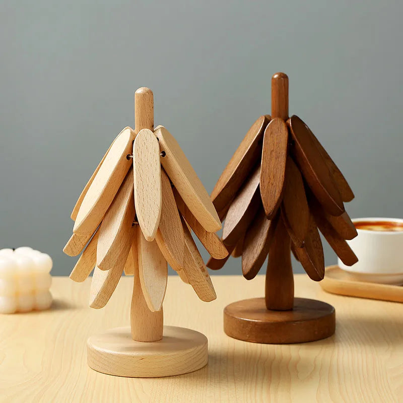 Elegant Wooden-Design Coasters for Decorative Table Care