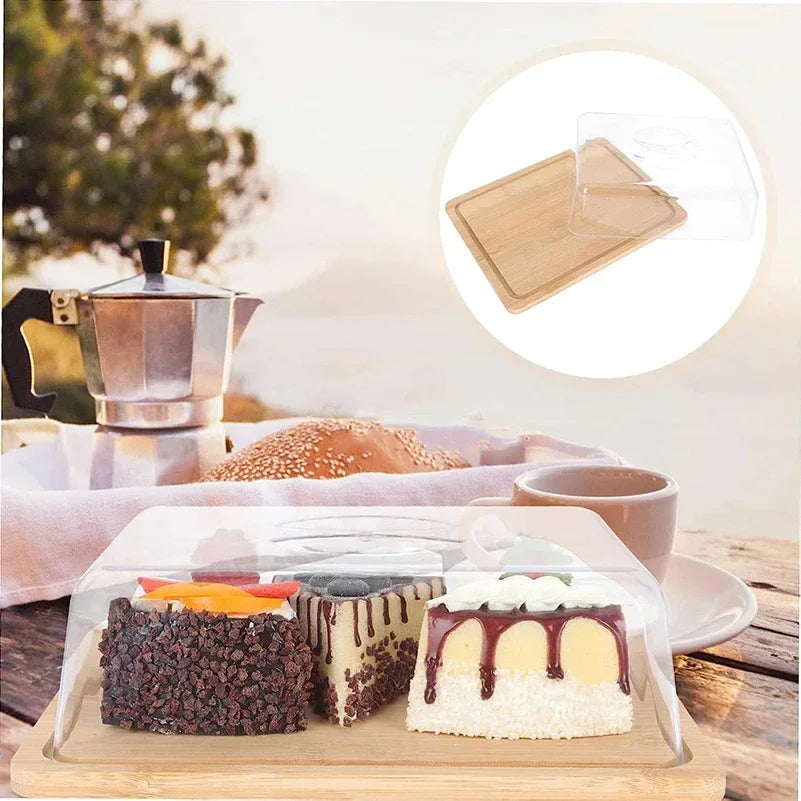 Bamboo Board Cheese And Butter Box In A Rectangular Design