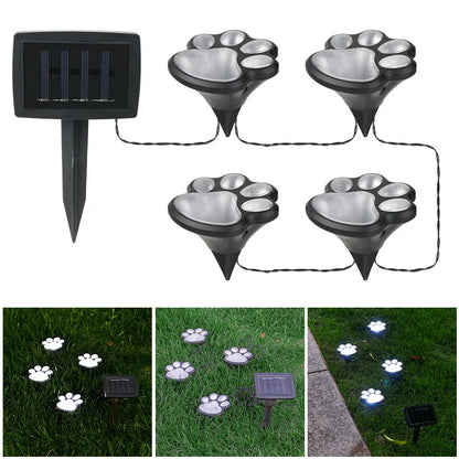 Paw Print Solar Lamp – LED Garden Lighting for Outdoor Use, Weatherproof and Energy-Efficient