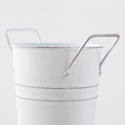 Retro Metal Flower Bucket with Handles – Decorative Flower Pot for Home and Garden